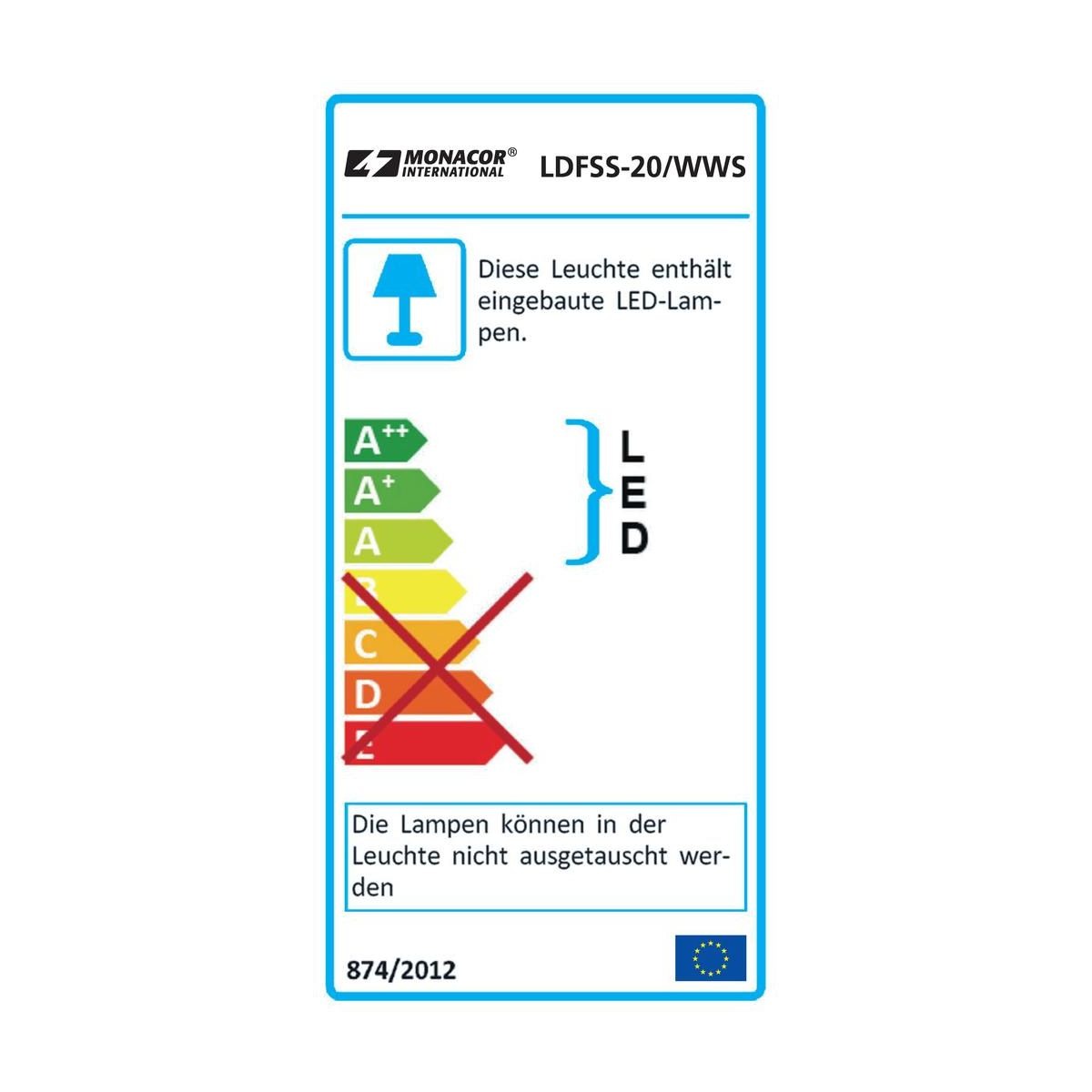 LDFSS-20/WWS | LED floodlight, ~ 230 V/20 W, 1,400 lm, IP65, sensor-6501