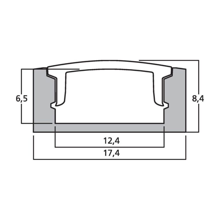 LEDSP-311/FC | Hliníkový U-profil koľajnica pre LED pásiky-4864